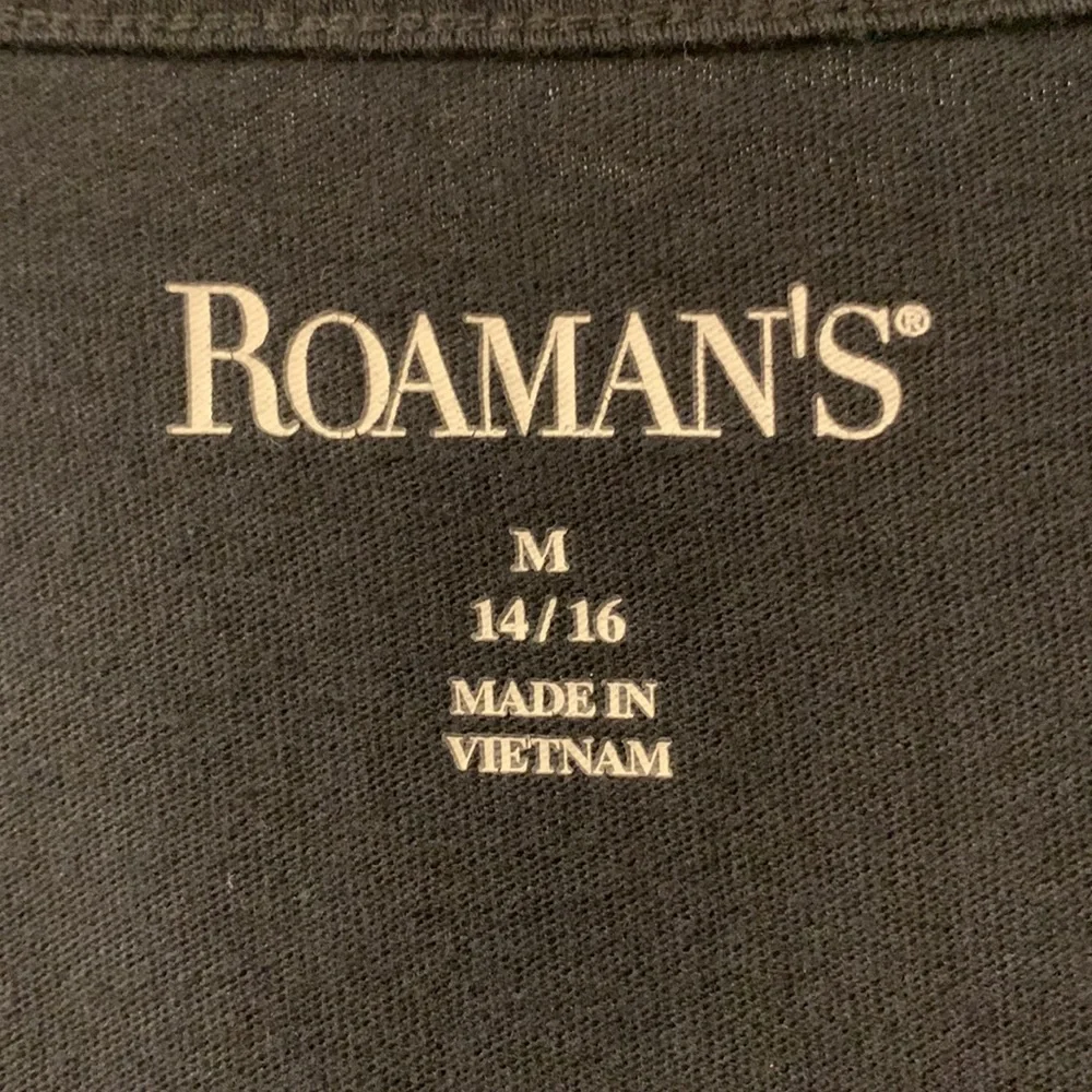 ROMAN’S BLACK KNIT NIGHTIE SZ 14/16 (M) 100% COTTON PLEATED FRONT - Picture 3 of 5